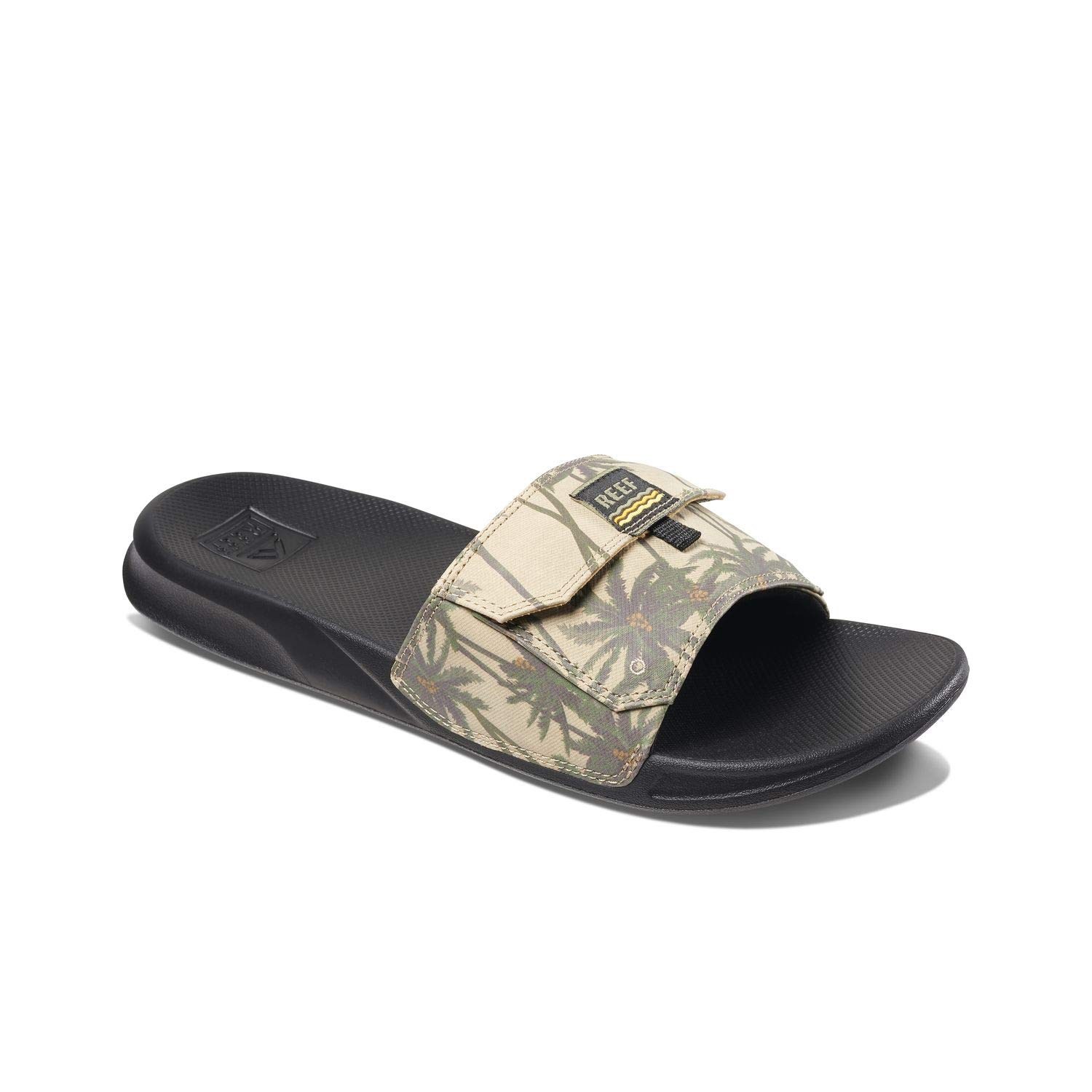 REEF Men's Sandals, Stash Slide, Tan Palm,