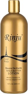 Gold Rinju Body & Hand Lotion - Non-Greasy Lotion for Women & Men - 16 oz Shea Butter Lotion for All Skin Type - Vitamin A & E Moisturizer - Skin Care Essentials