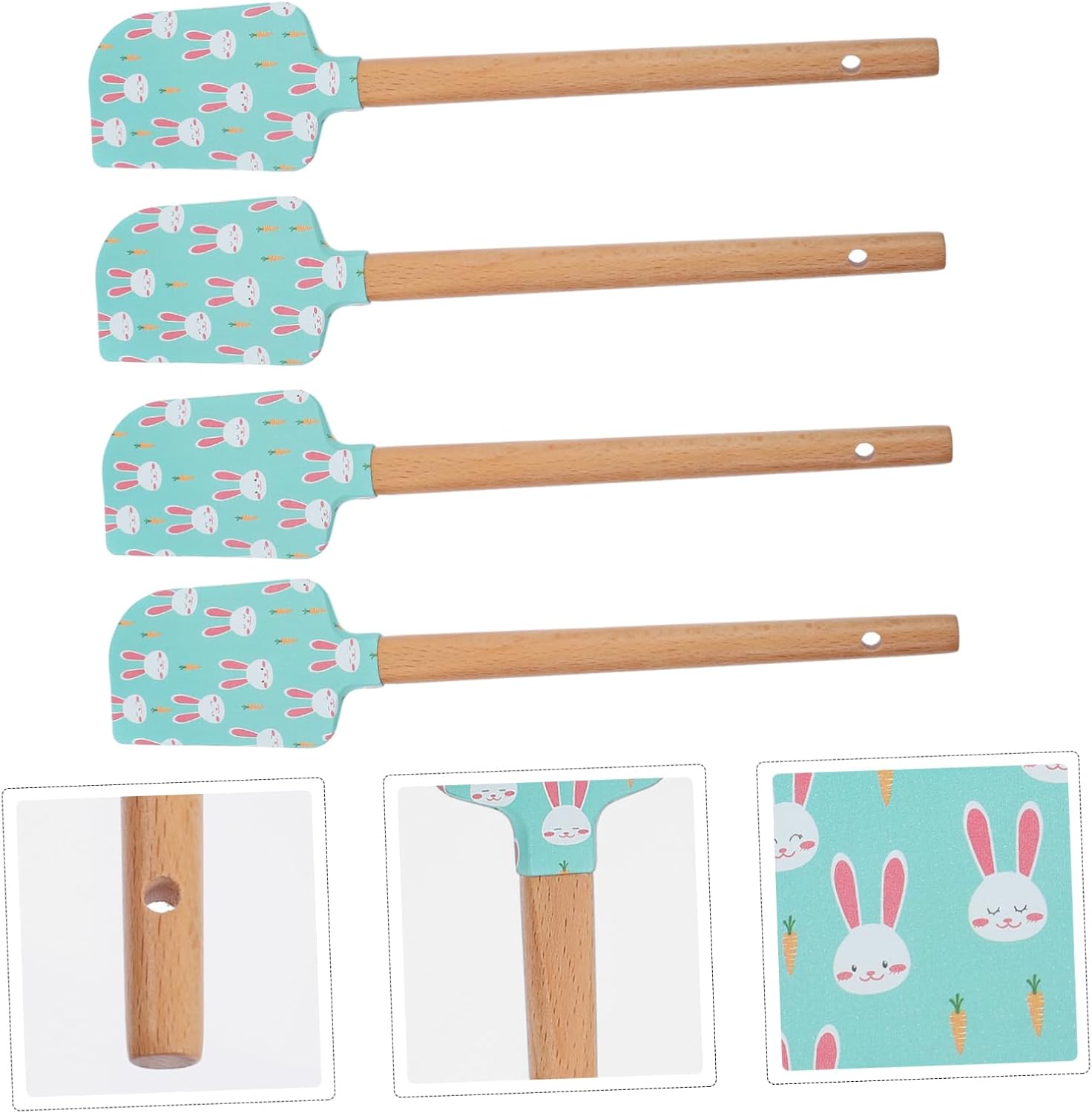 ULTECHNOVO 4pcs Spatula Creative Cream Spread Tools for Cake Decorating Baking and Icing Comfortable Storage for Easter and Spring Celebrations