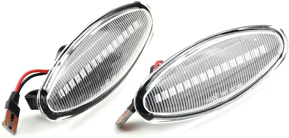 Turn indicator lights Indicator Blinker Lamp Side Repeater Light For JAGUAR XK8 S-Type XK 8/XKR LED Dynamic Marker Turn Signal Lights 2x Wing Mirror Indicator(Crystal white)