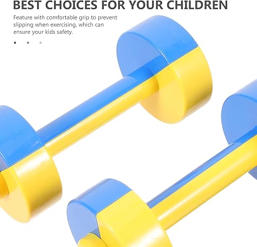 Vista 24 de Juguete de mancuernas para niños, 1 par de pesas para niños, juego de mancuernas de plástico, gimnasio, equipo de entrenamiento deportivo