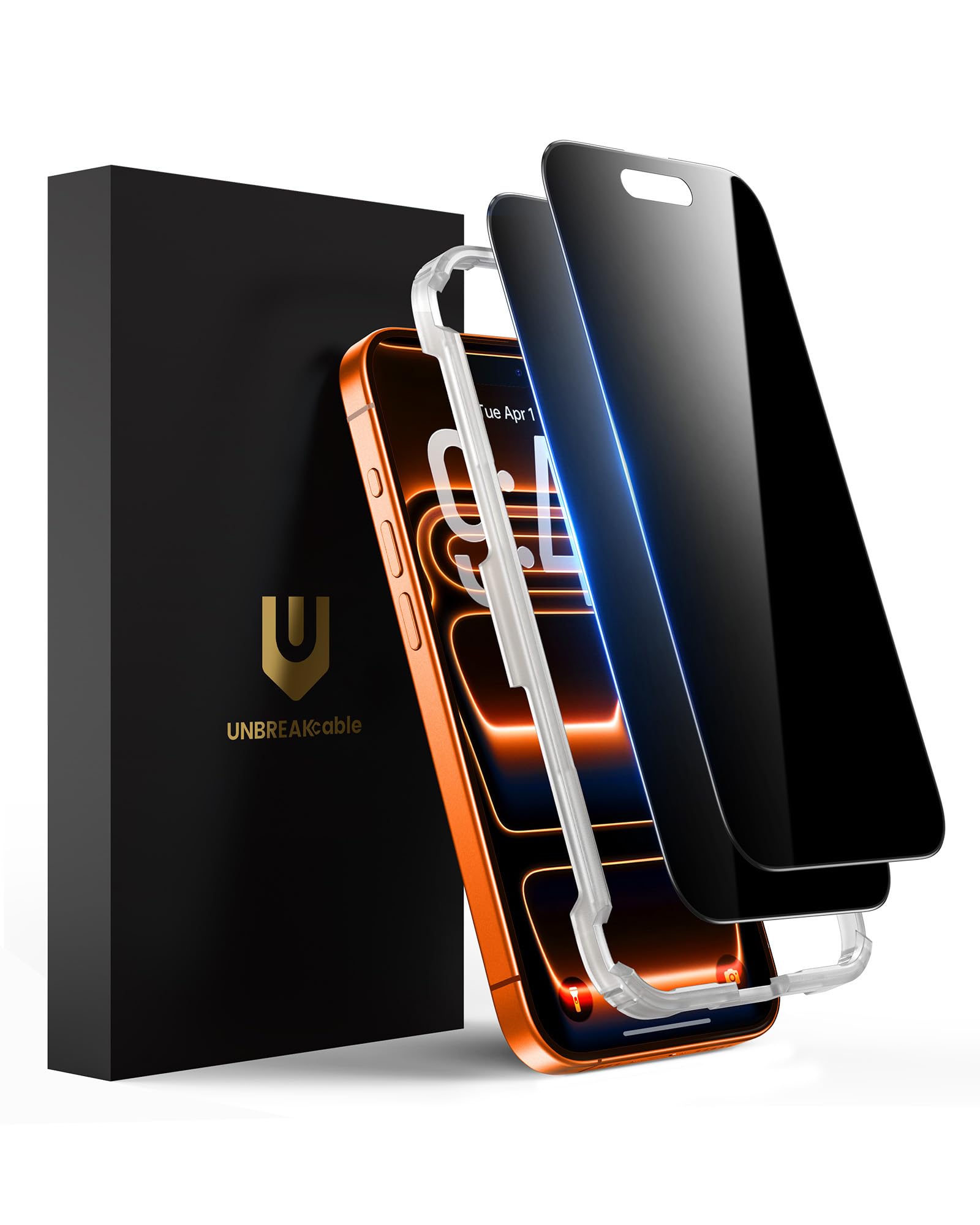 UNBREAKcable Panzer Sichtschutz Glas Kompatibel für iPhone 17 Pro Max (6,9 Zoll) Blickschutzfolie Privacy Screen mit Anti Spy, Kratzfest, Anti-Fingerprint und blasenfrei - 2 Stück