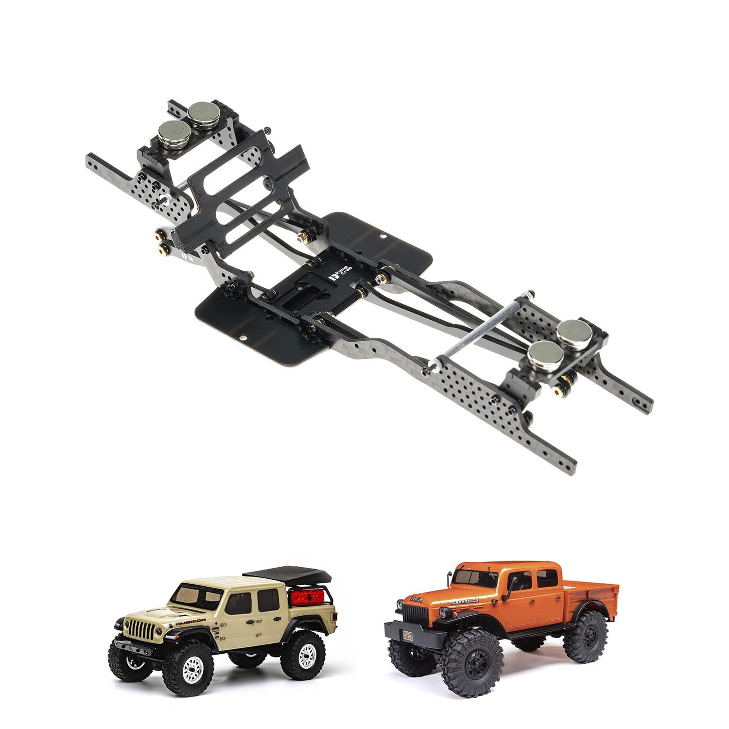 Photo 1 of RampCrab Carbon Fiber Chassis Kit for SCX24, 7° Angled Skid, LCG Chassis Kit for SCX24 Gladiator & Dodge Power Wagon