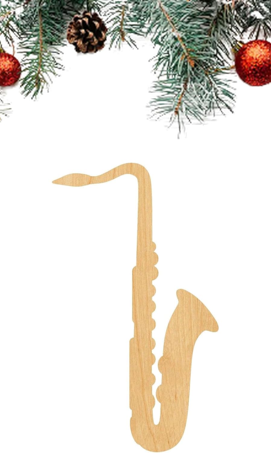 3 Pcs Saxophone Supply 3 Wooden Shape Ornaments Unique Unpainted Smooth Surface Unfinished Laser Cutout Wood Sheets Boards for Crafts 1/8 Inch Thick Plate