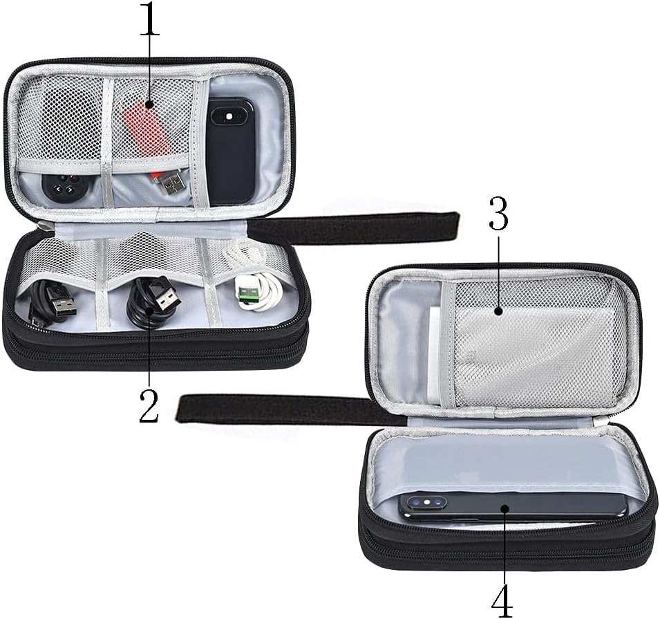 Image of Portable Storage Organizer for USB Cable, Earphone, Power Bank,Charger, Hard Disk & Digital Gadgets, with Mesh Pockets Size Inside's Material and Color May Vary JDGP-5