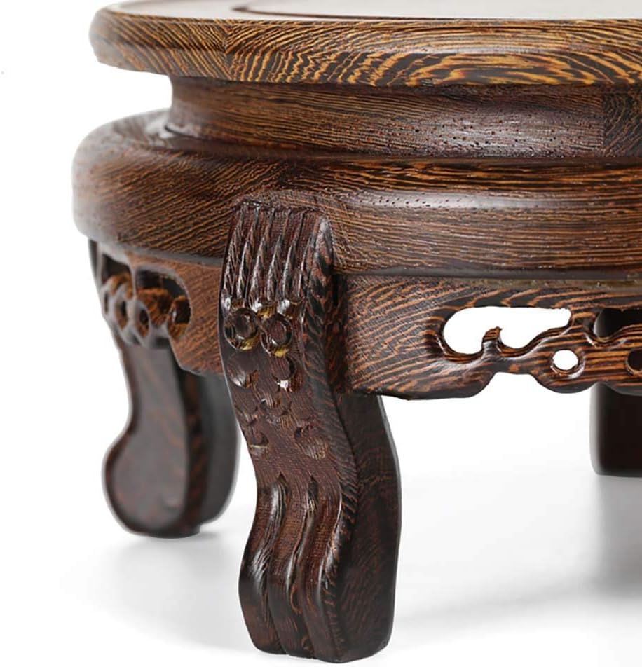 Planter Caddies Rolling Wooden Planter Caddy,Round Veneer Base for Vase Lamp Teapot Brown Wood Oriental Style Load Bearing:100-180Kg for Indoor Outdoor Home A,Brown-32CM