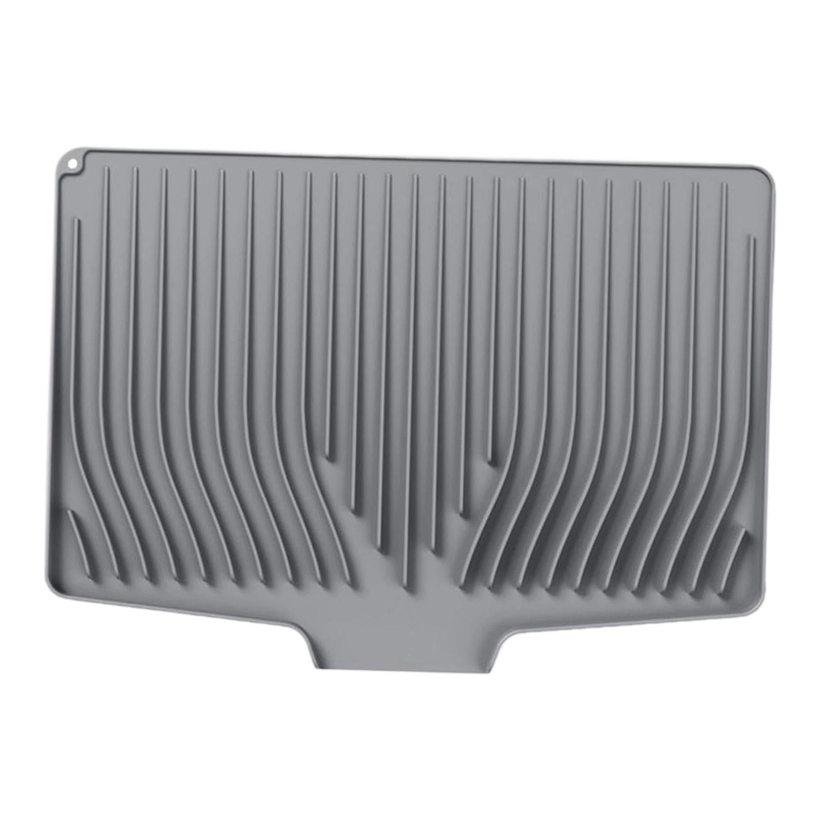 Tappetino Scolapiatti Da Cucina in Silicone Salvapiano Base di Asciugatura Resistente Al Calore E Antiscivolo Adatto per Cucine Domestiche E Ristoran, Grigio