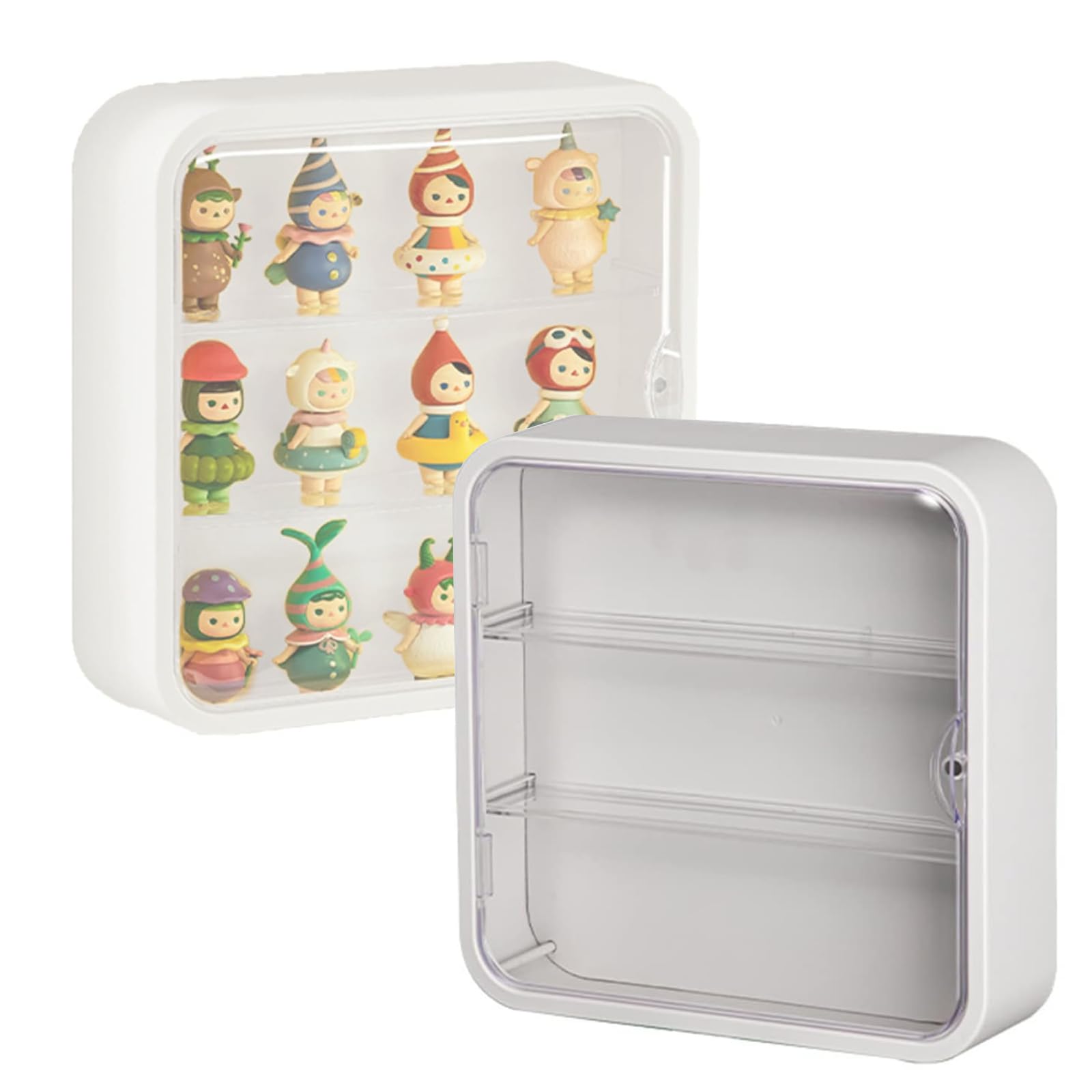 Vitrina Expositora para Colecciones, Vitrina Expositora Colgante con Puerta Magnética, 3 Capas Vitrina Metacrilato Transparente para Lego Figuras de Acción, Juguetes, Miniaturas, Coleccionables