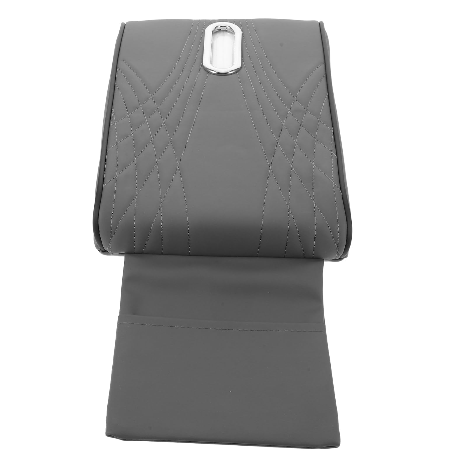 Funda de cojín para reposabrazos de coche gris grande con organizador de PU