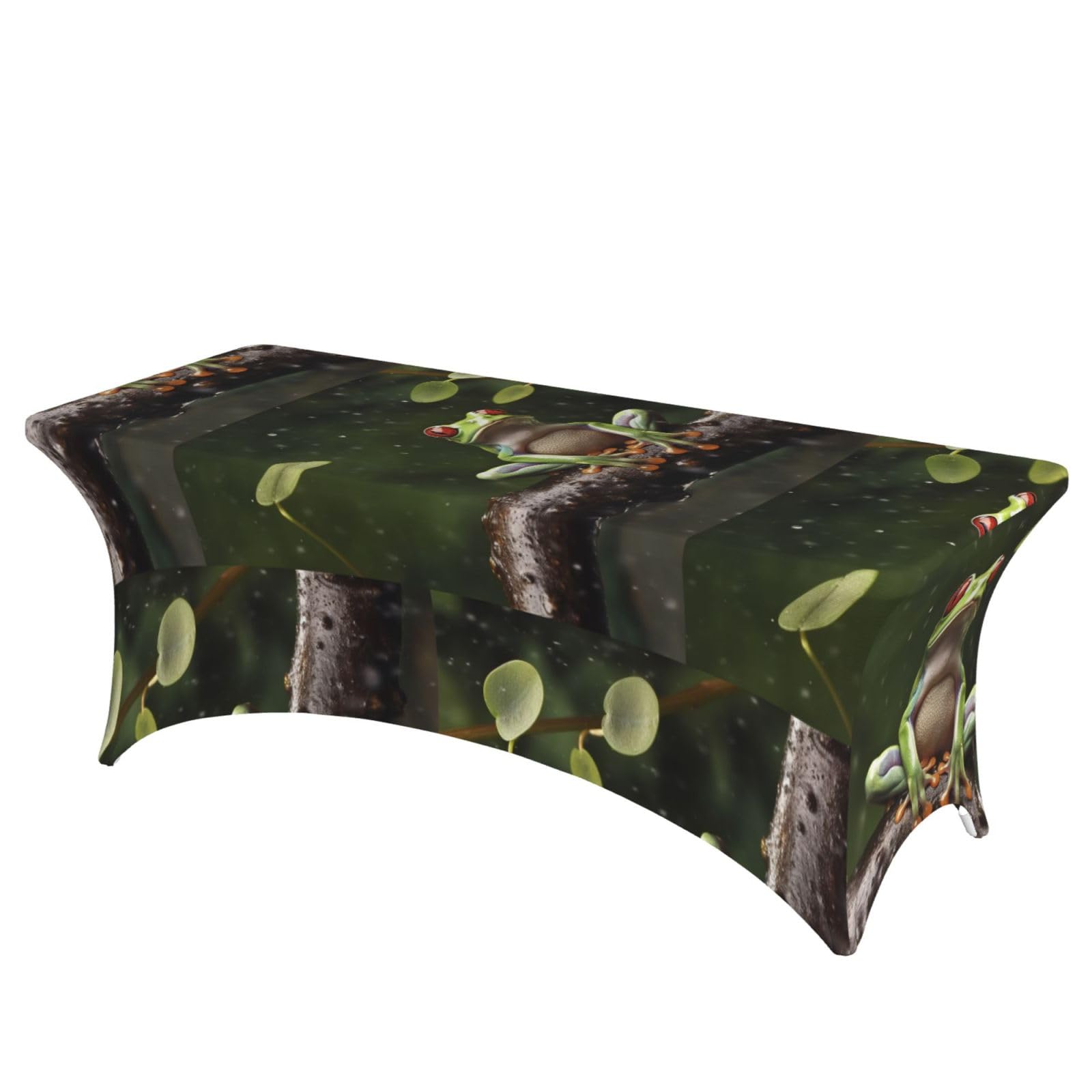 LMNGH Peace Tree Frog Decorative Tablecloth Protector for Wedding, Banquet & Parties6FT Spandex Rectangle Tablecloths, Stretch Washable Table Cloth Wrinkle Free Patio Table Cover