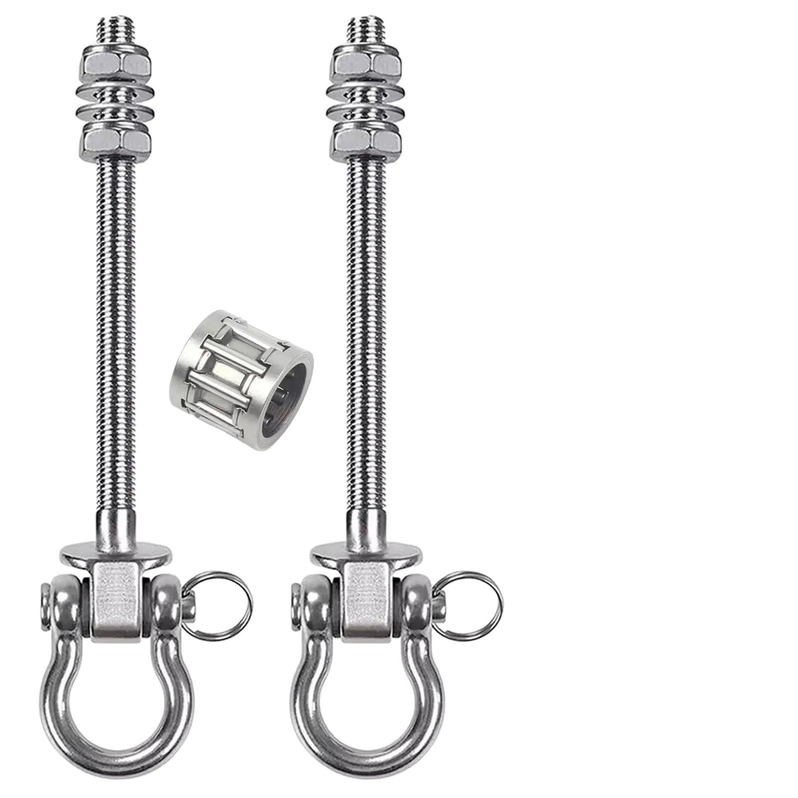 HAGWARE 2Pcs Swing Hangers Swing Brackets with Bearings, 180°Swing Hangers Heavy Duty 280mm Swing Hooks M10 Wood Beam Concrete Cerling Hammock for Bracket, Yoga and Swing Chair, 650kg Capacity