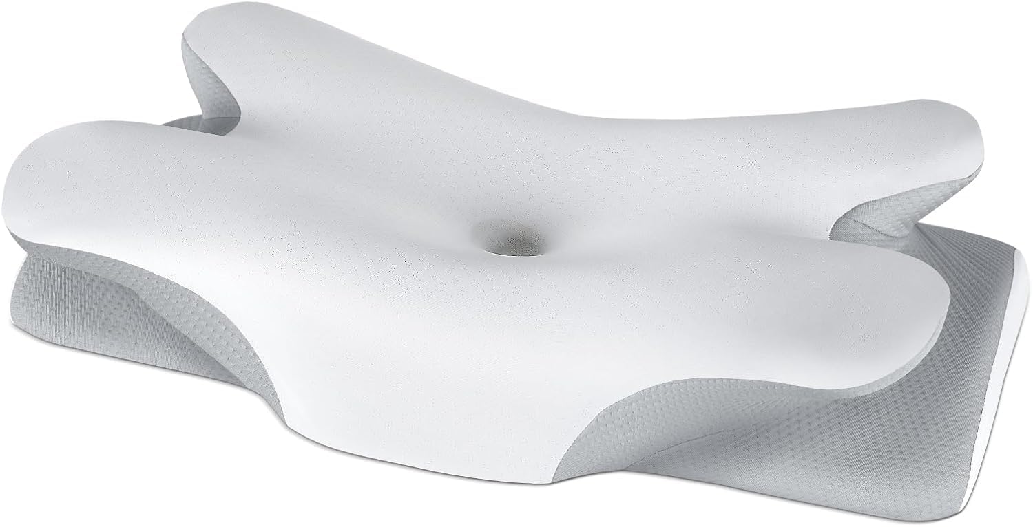 Shoulder and Neck Pillow for Pain Relief, Contour Memory Foam Pillows with Cooling Pillowcase, Ergonomic Orthopedic Pillow for Side, Back, Stomach Sleepers.