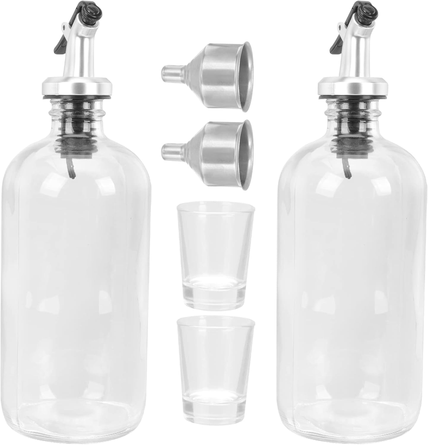 Zerodeko 1 Set Mouthwash Cup Glass Pour Spouts Bottles Agave Syrup Glass Drinking