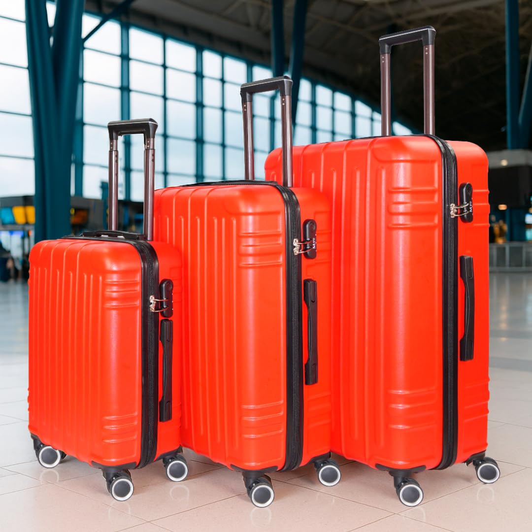 Genérico WSPack Juego de Maletas 3 Piezas | Maleta de Mano 55cm | Maleta Mediana 66cm | Maleta Grande 76 cm (Red)
