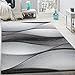 Produktbild Paco Home Designer Teppich Modern Abstrakt Wellen Optik Konturenschnitt In Grau Anthrazit, Grösse:160x230 cm