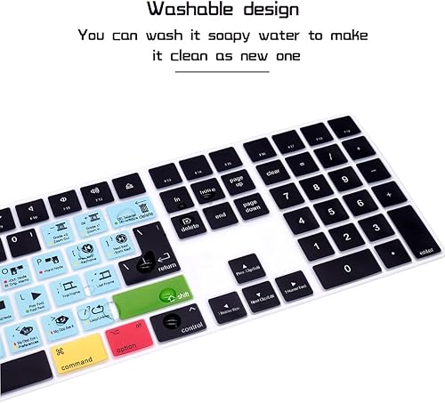 Miniatura 6 de HRH Davinci Resolve Shortcut Hotkey - Funda de teclado de silicona para teclado mágico con teclado numérico A1843 MQ052LLA lanzado en 20172018