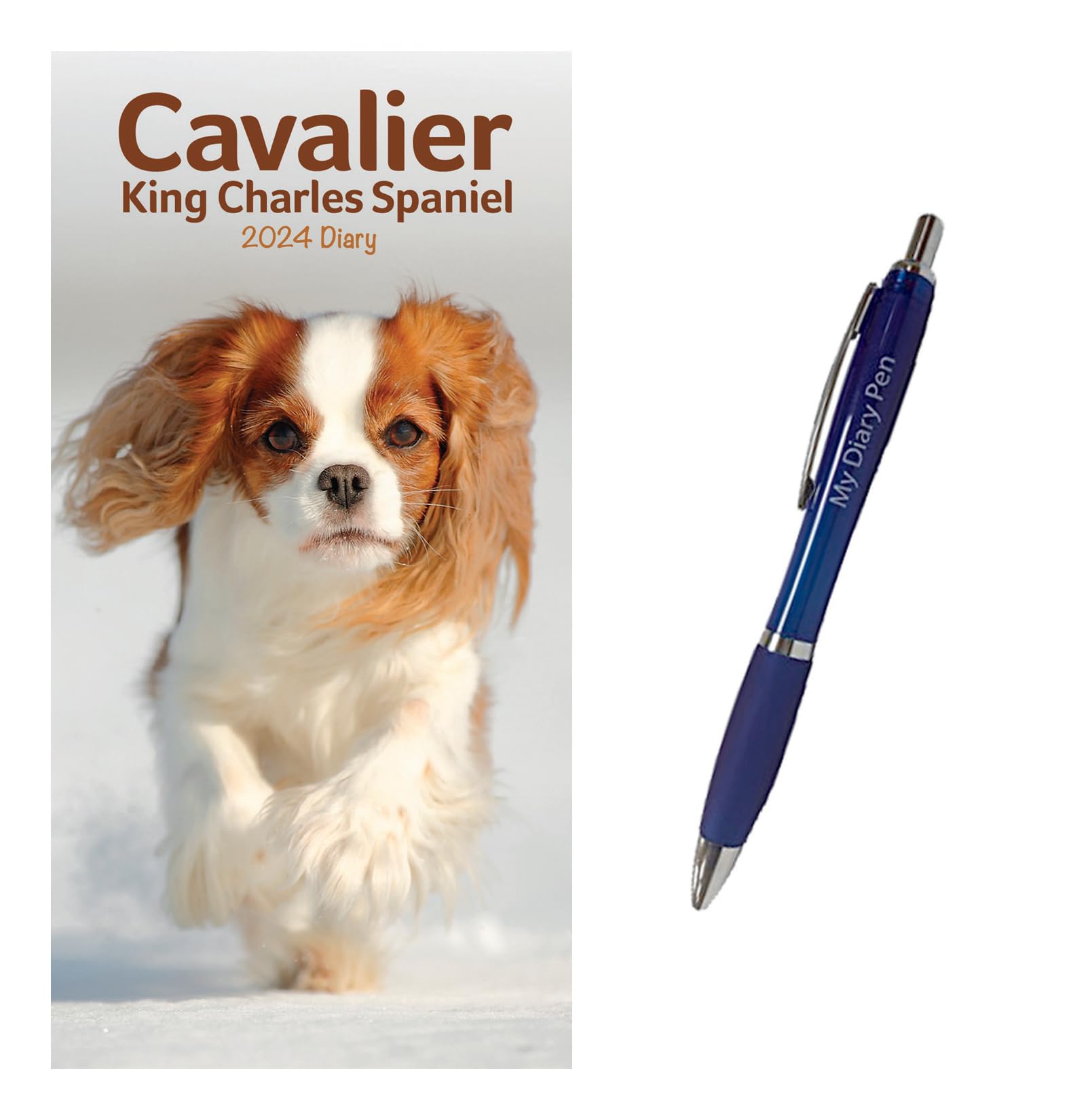 calendars Cavalier King Charles Spaniels Personal Organiser Slim Slim Diary 2024 + EXCLUSIVE LIMITED EDITION PEN