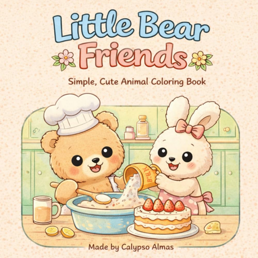 Little Bear Friends: Cute & Sweet Animal Friends Coloring Book