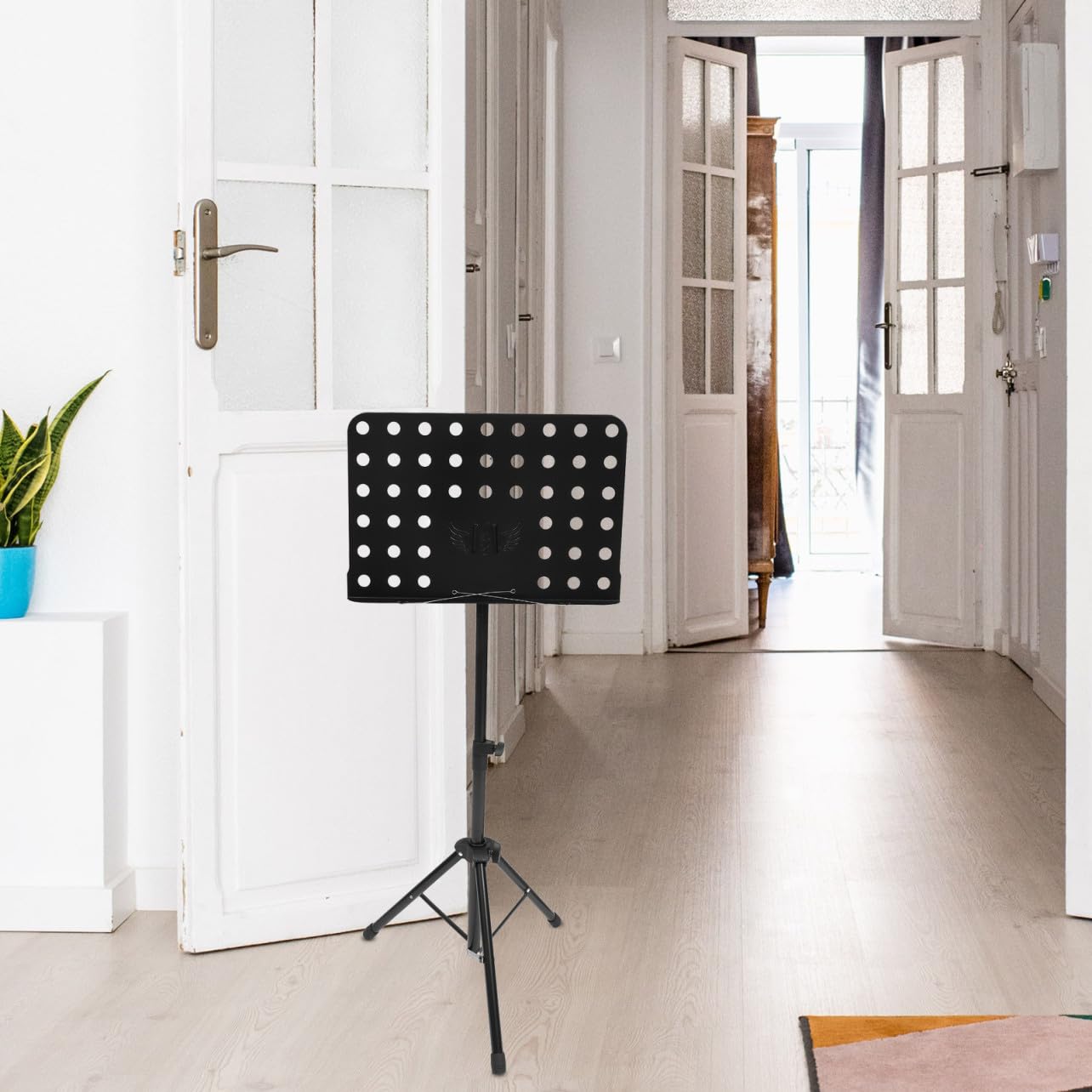 Toddmomy Atril de Partituras Portátil y Multifuncional en Acero Ligero y Abs Negro para Guitarra y Violín Diseño Plegable y Manos Libres Adecuado para Tocar Música