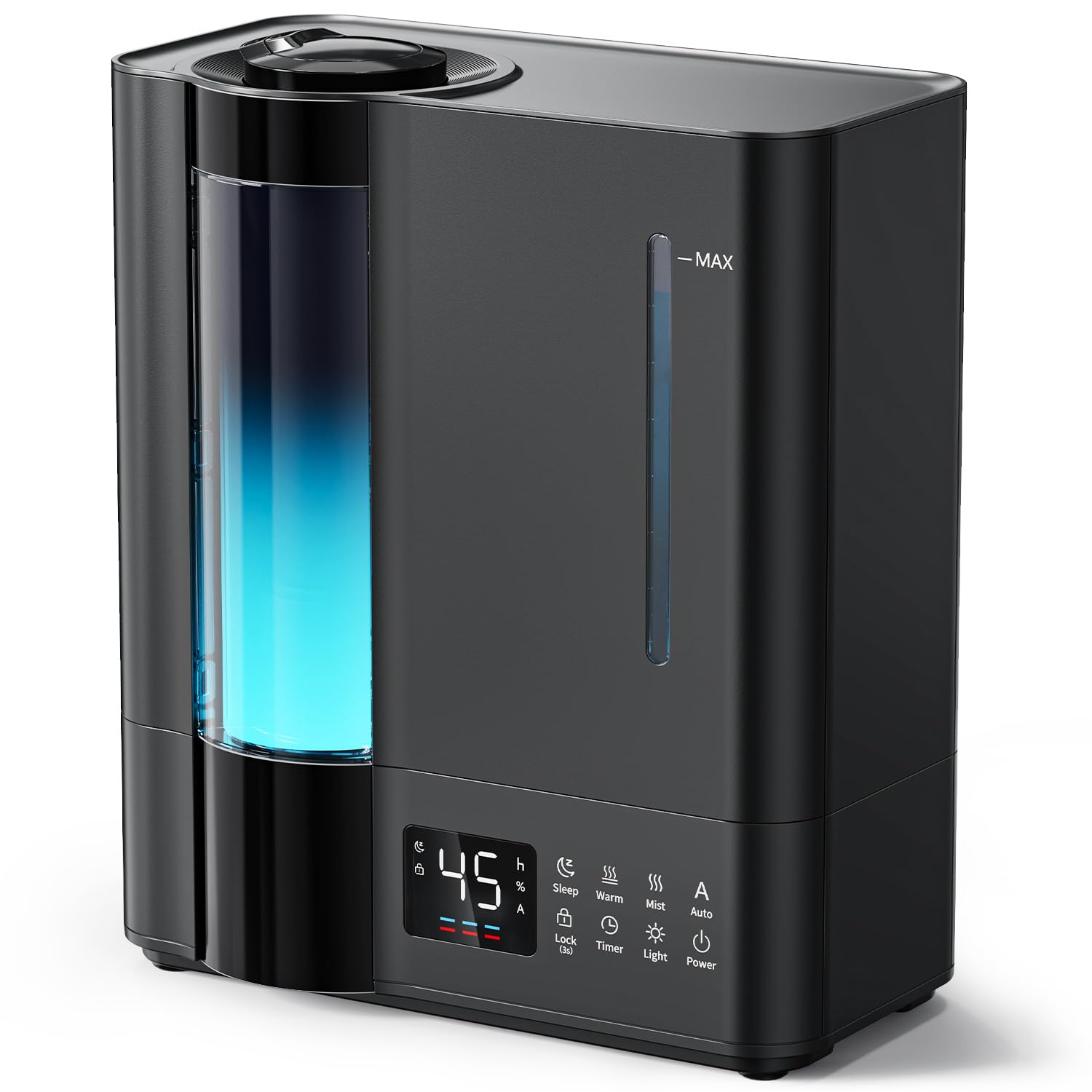 AROEVE 8L Luftbefeuchter Schlafzimmer, Warm- & Kaltnebel Luftbefeuchter für große Räume, Befüllung oben, Aroma Diffusor, Hygrostat, 60H/25dB Leiser Raumluftbefeuchter für Baby Kinderzimmer Pflanzen