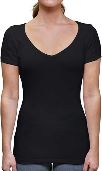 Womens Slim Sweatproof Undershirt, Odor & Sweat Blocking, Rayon Deep V | For heavy sweat protection; blocks sweat marks, yellow stains, and odor