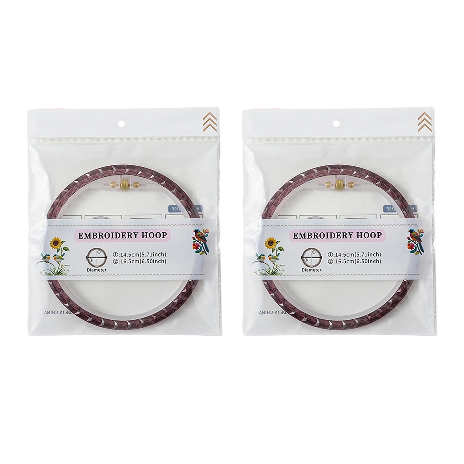 Msioytog Rose Gold 2Pcs Professional Embroidery Frame Circular Embroidery Hoop For Beads Painting Needlework Sewing Project Stone Painting Equipment Set