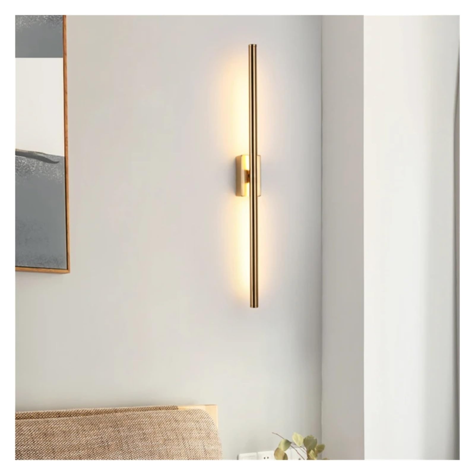MESOVFCA Modern Luxury Linear Gold Iron LED Wall Lamp Corridor Bedroom Bedside Living Room Bathroom Mirror Interior Decor Light Fixtures,Suitable for Restaurants
