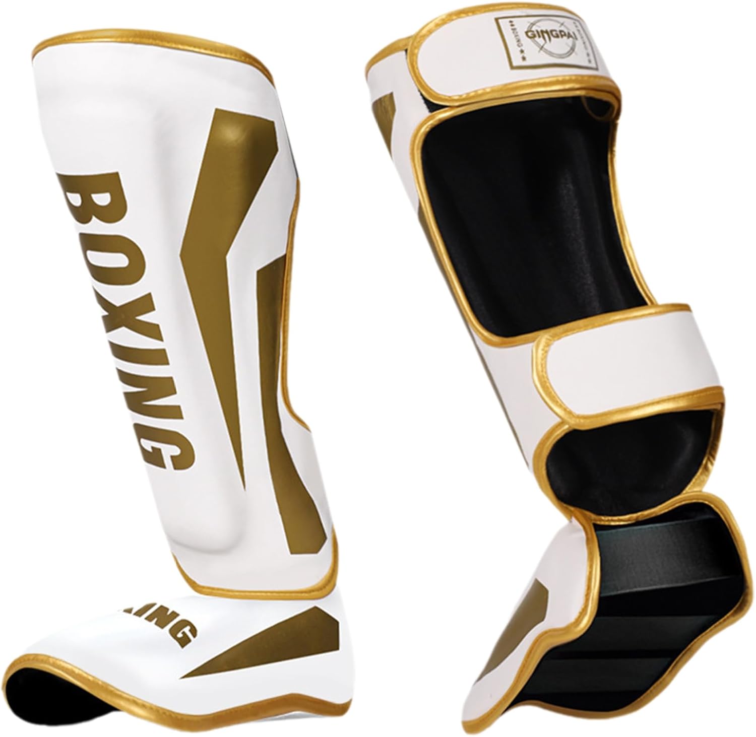 Muay Thai Shin Guards, Martial Arts Kicking Leg Instep Protection Pads for Kickboxing MMA Training