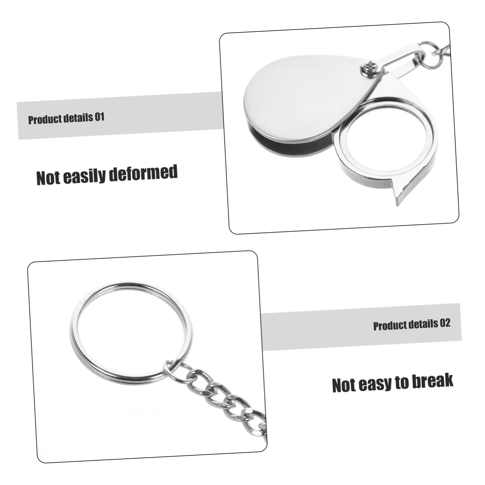 DIYEAH Folding Magnifying Glass 10X Pocket Magnifier with Keychain Compact Optical Glass for Reading Jewelry Antiques Appraisal 4.8 Inch - Image 3
