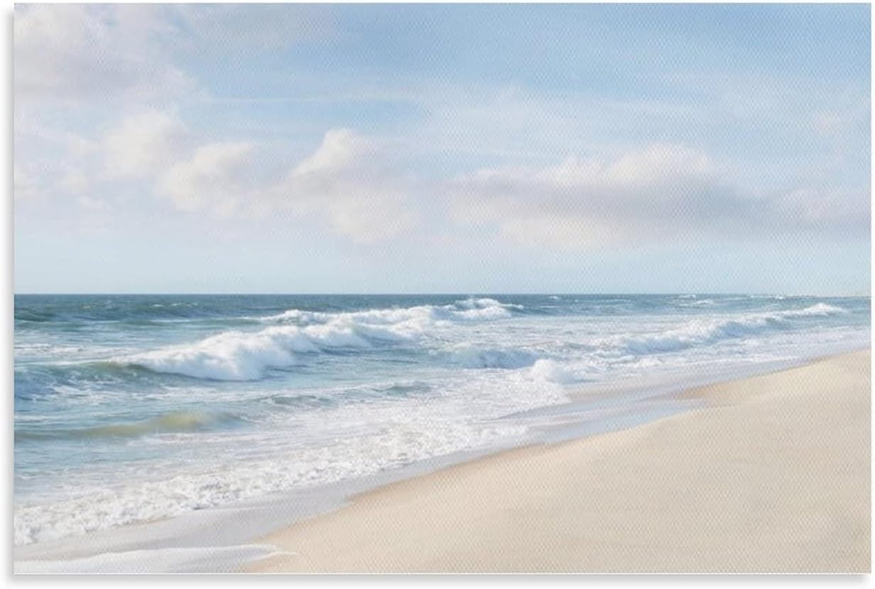 Ocean Beach Print on Canvas Coastal Poster Beach Photo