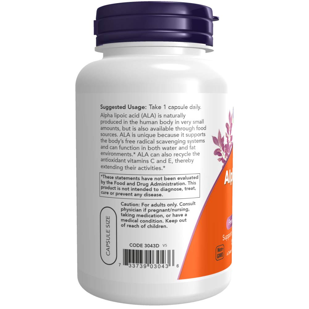 Now Foods Alpha Lipoic Acid 250mg, 120 Vegetable Capsule (2 Pack) — Amazon image 3
