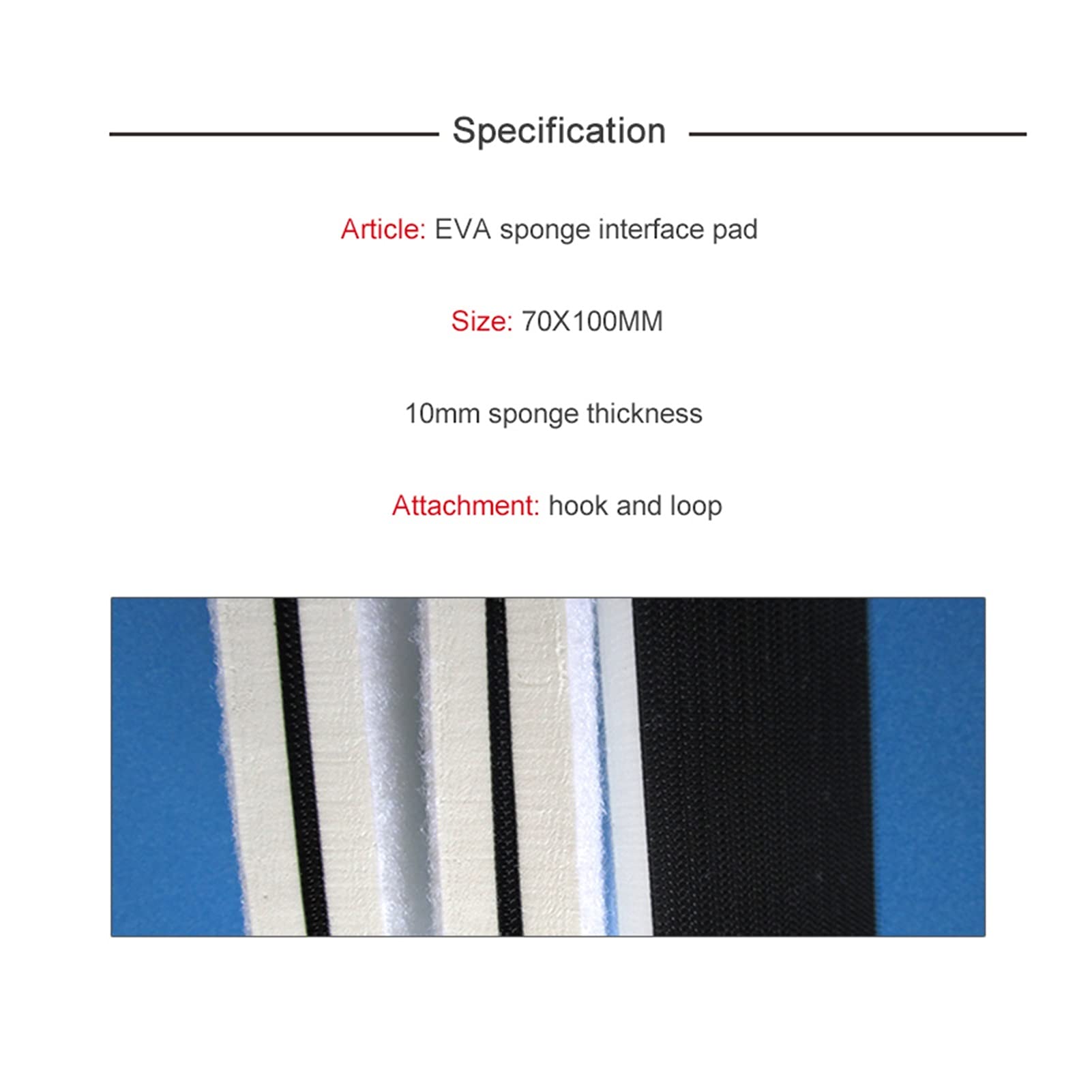 Almohadilla de Pulido 5pcs 70 * 100mm Pad de Interfaz de Esponja de EVA Rectangular for Proteger la Placa de Respaldo de lijadora Que respalda el Gancho de la Herramienta abrasiva y el Bucle