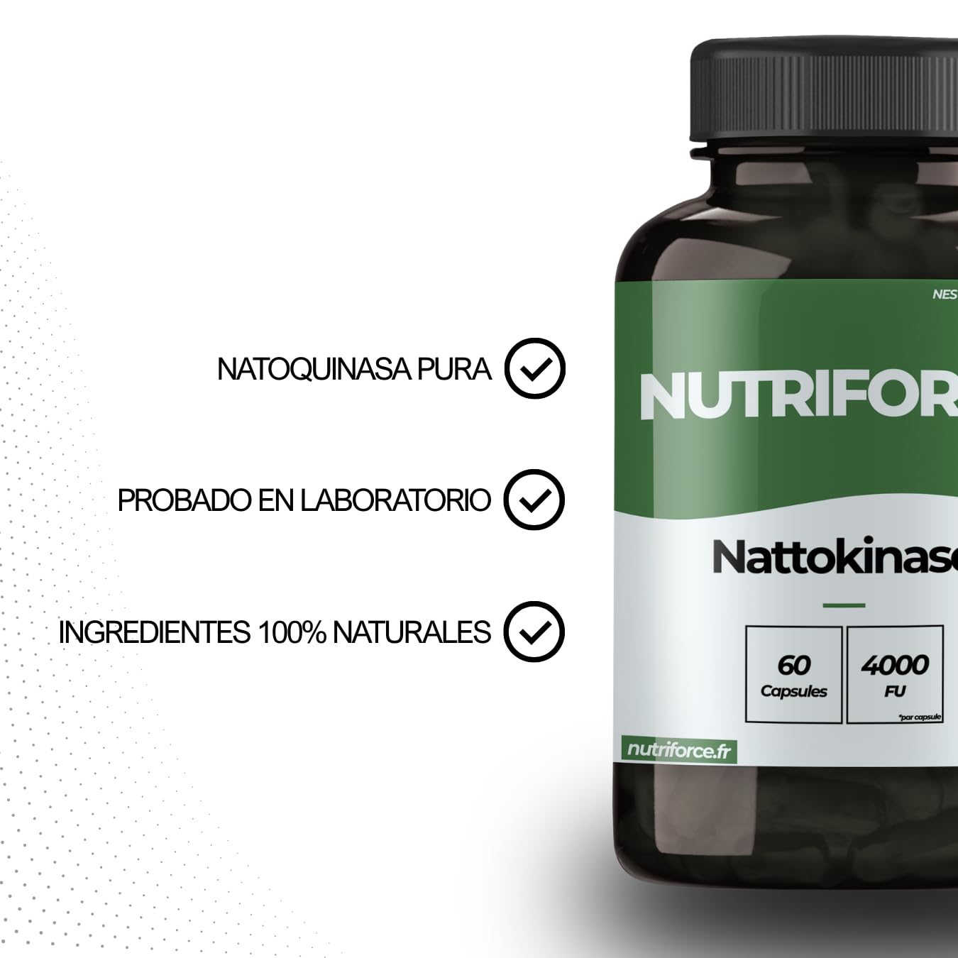 Nattokinasa Alta Potencia – Enzima Natural para Circulación y Salud Cardiovascular – Cápsulas – Fabricado en Francia