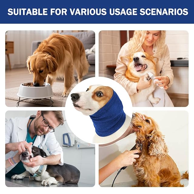 Foto 7 de 7 de XFSRG 2 Piezas Orejeras para Perros Cubreorejas Calmantes Perros Cubierta Alivio de la Ansiedad y Protectores…