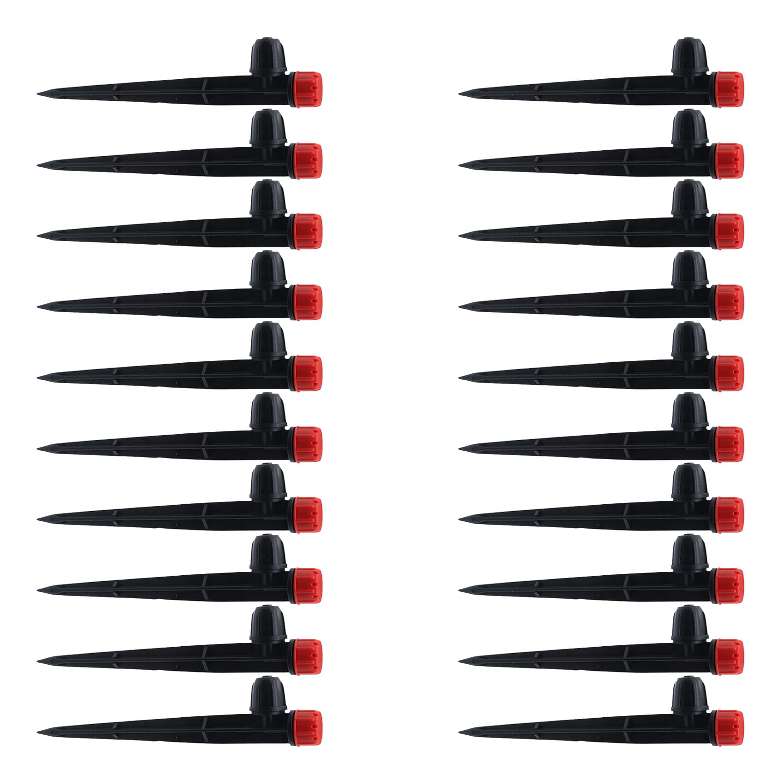 20Pcs Automatic Garden Water Sprinkler Spikes Base Adjustable Sprinkler Nozzle 360 Degree Large Area Coverage Adjustable for Gardening