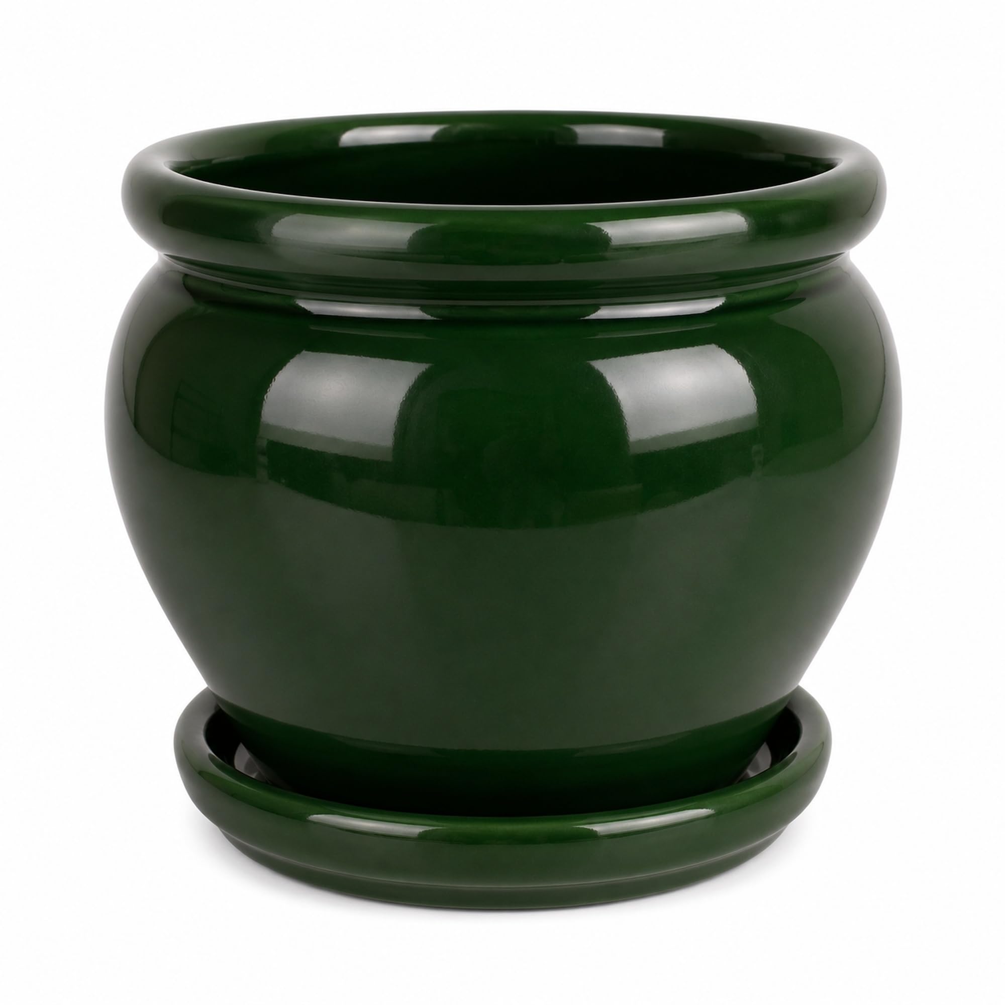 Maceta Coco cerámica Verde Botella 23 cm, macetero Decorativo para Plantas Interior Exterior terraza jardín
