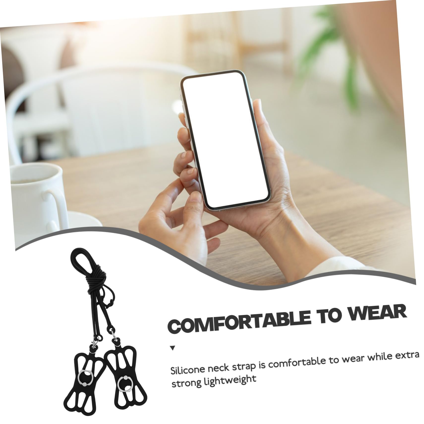 NUOBESTY Telefono Con Cordino Regolabile Silicone Resistente Per Portare Al Per Attività