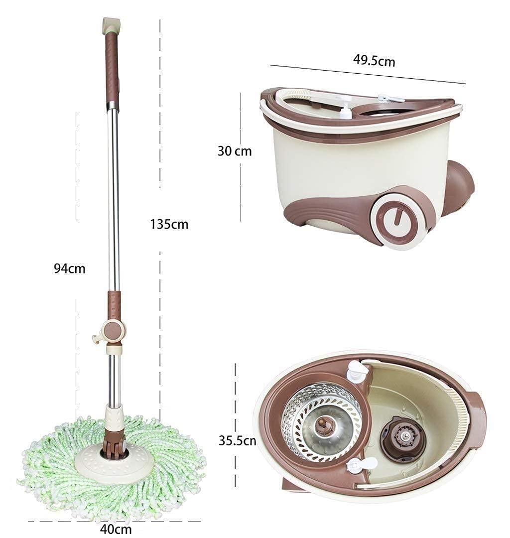 Mop Mop in Microfibra Spin Mop e Set secchi Mop Rotante Doppia Trasmissione con 4 Teste mocio