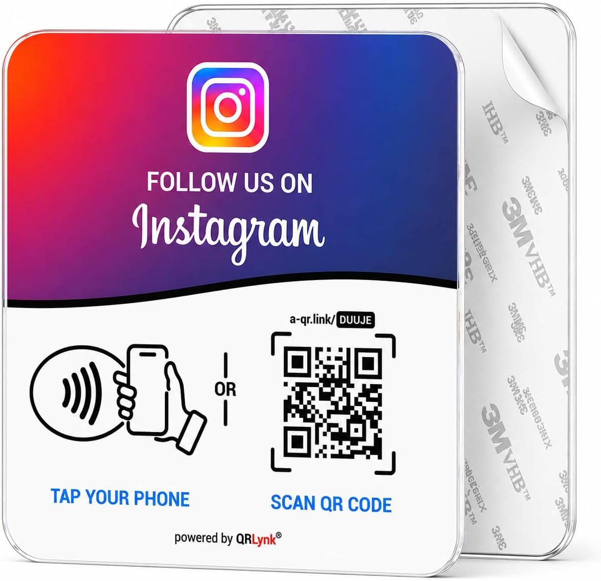 NFC Tap Instagram Acrylic Plate, Large 4.7" Large 4.72"