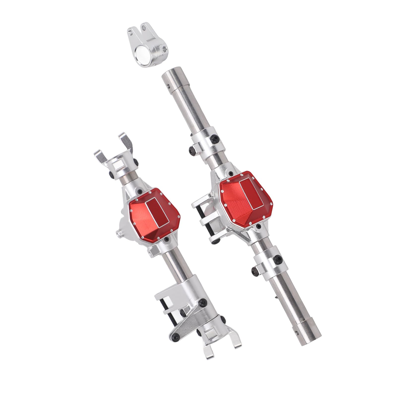 FILFEEL Stop Aluminium, Zestaw Przedniej Osi Tylnej ze Stali Nierdzewnej do Samochodu SCX10 PRO RC, Wykonany z Aluminium z Anodowanym Wykończeniem, Doskonała kompatybilność, łatwy w
