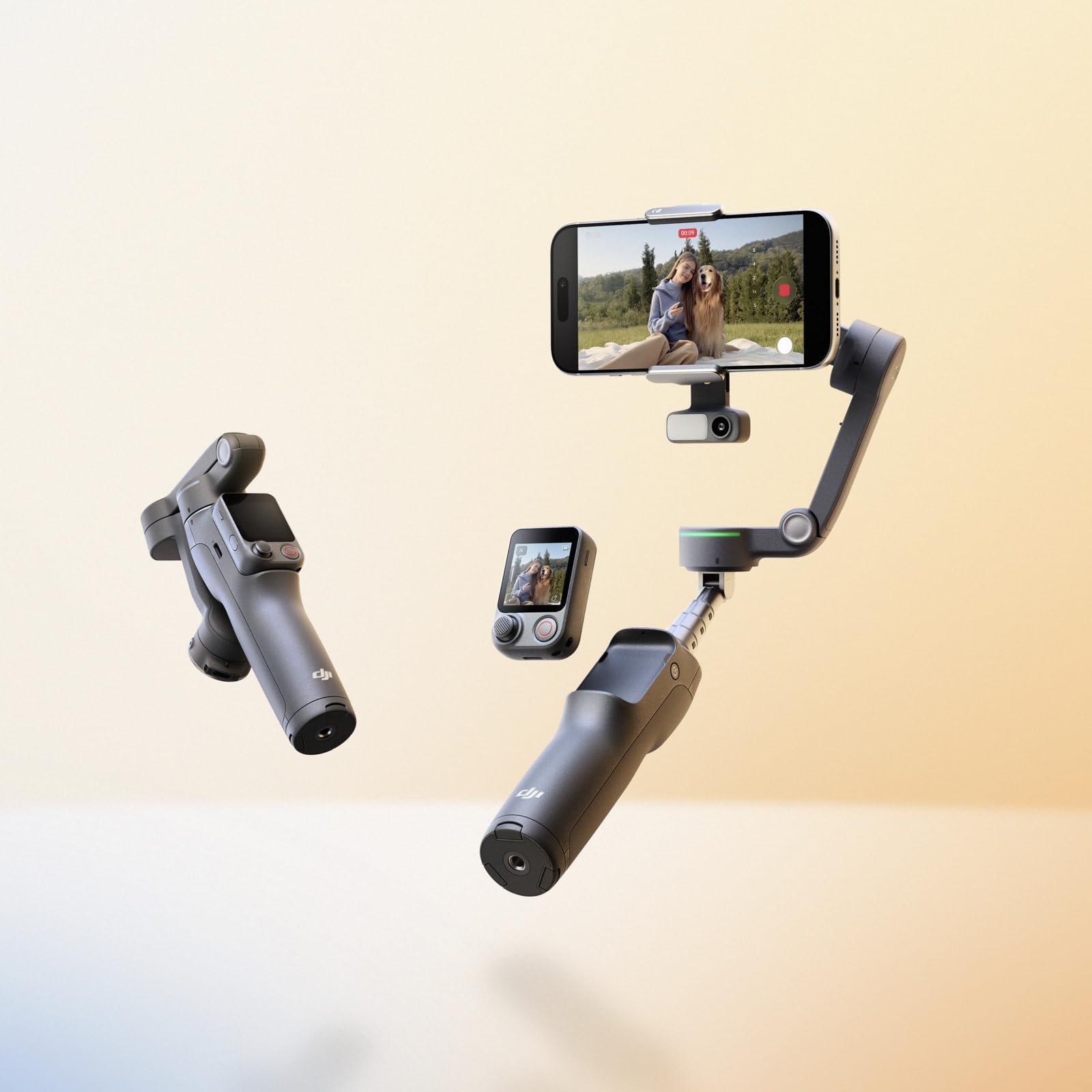DJI Osmo Mobile 8P +Ladestecker Gimbal-Stabilisator für iPhone & Android, Tracking-Modul, Fernsteuerung, Natives Tracking, Verlängerungsstab & Stativ integriert, 10h Akku, 3-Achsen-Stabilisierung