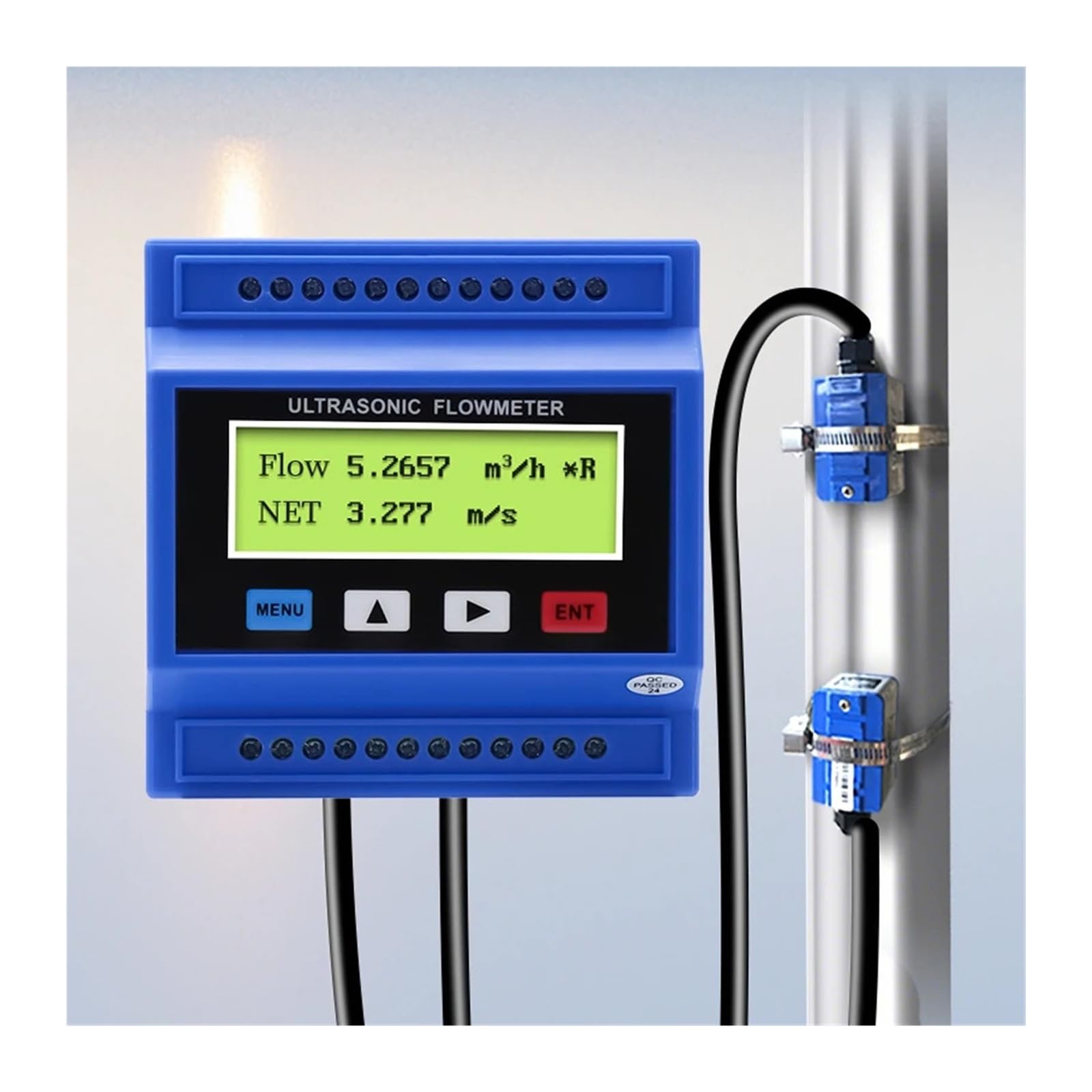 Caudalímetro ultrasónico con sensores de abrazadera TS/TM/TL-1, caudalímetro instantáneo acumulativo líquidos, DN15-DN6000 Alta sensibilidad(DN50-700)
