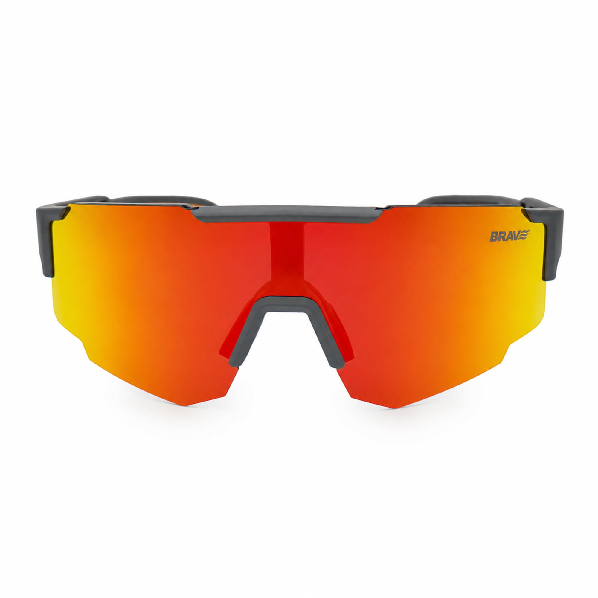 BRAVE ACTIVE - Occhiali sportivi polarizzati UV400 per corsa, ciclismo, MTB e neve - 25 g ultraleggeri con lente intercambiabile - montatura TR90 - Slip Nose e stanghette antiscivolo - CE