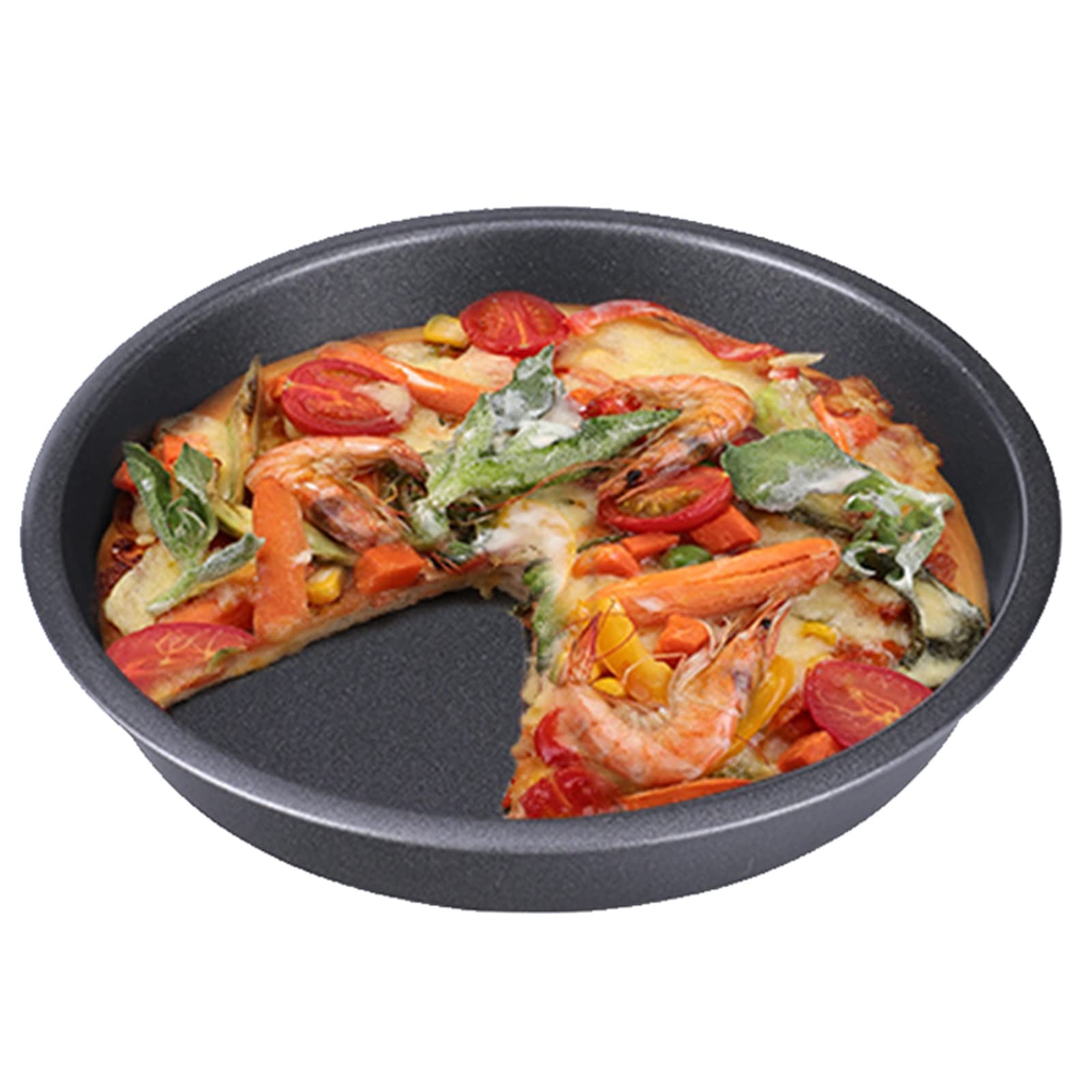 Round Baking Tray Pizza Plate Steel Pizza Plate Non-Stick Pizza Plate Kitchen High Temperature Baking Plate Oven Baking Plate Round Pizza Trays (Size : E) (E)