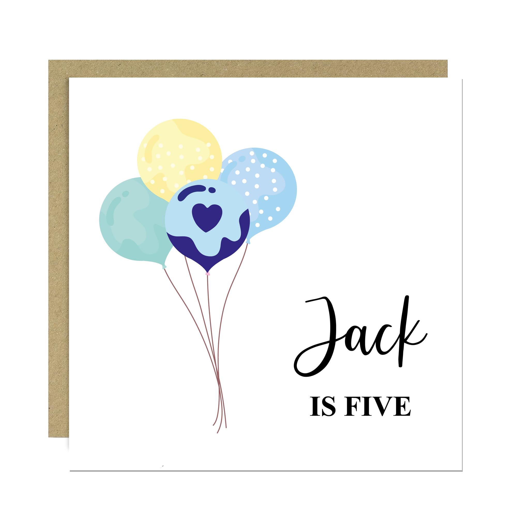 RED OCEAN 5th Birthday Card For Son Grandson Nephew Brother Kids Personalised 5th Birthday Card With Kraft Envelope Cute For Boys