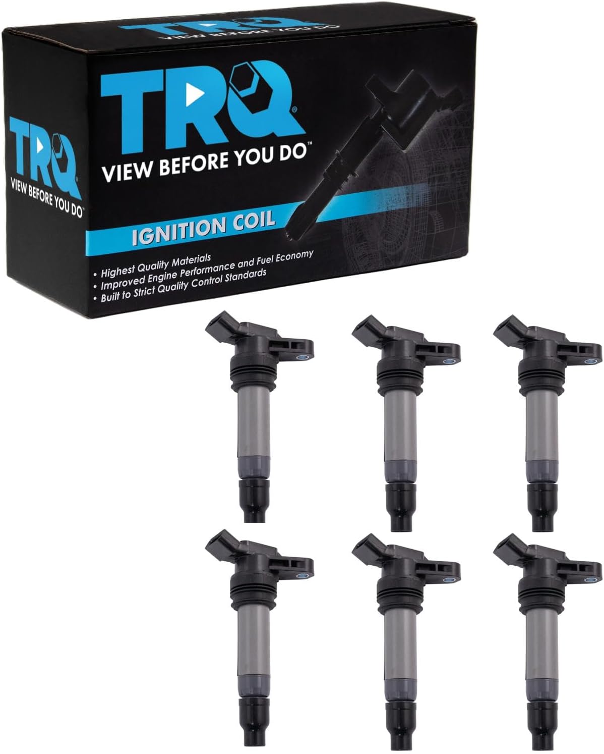 TRQ Ignition Coils Kit Set of 6 New Compatible with Volvo