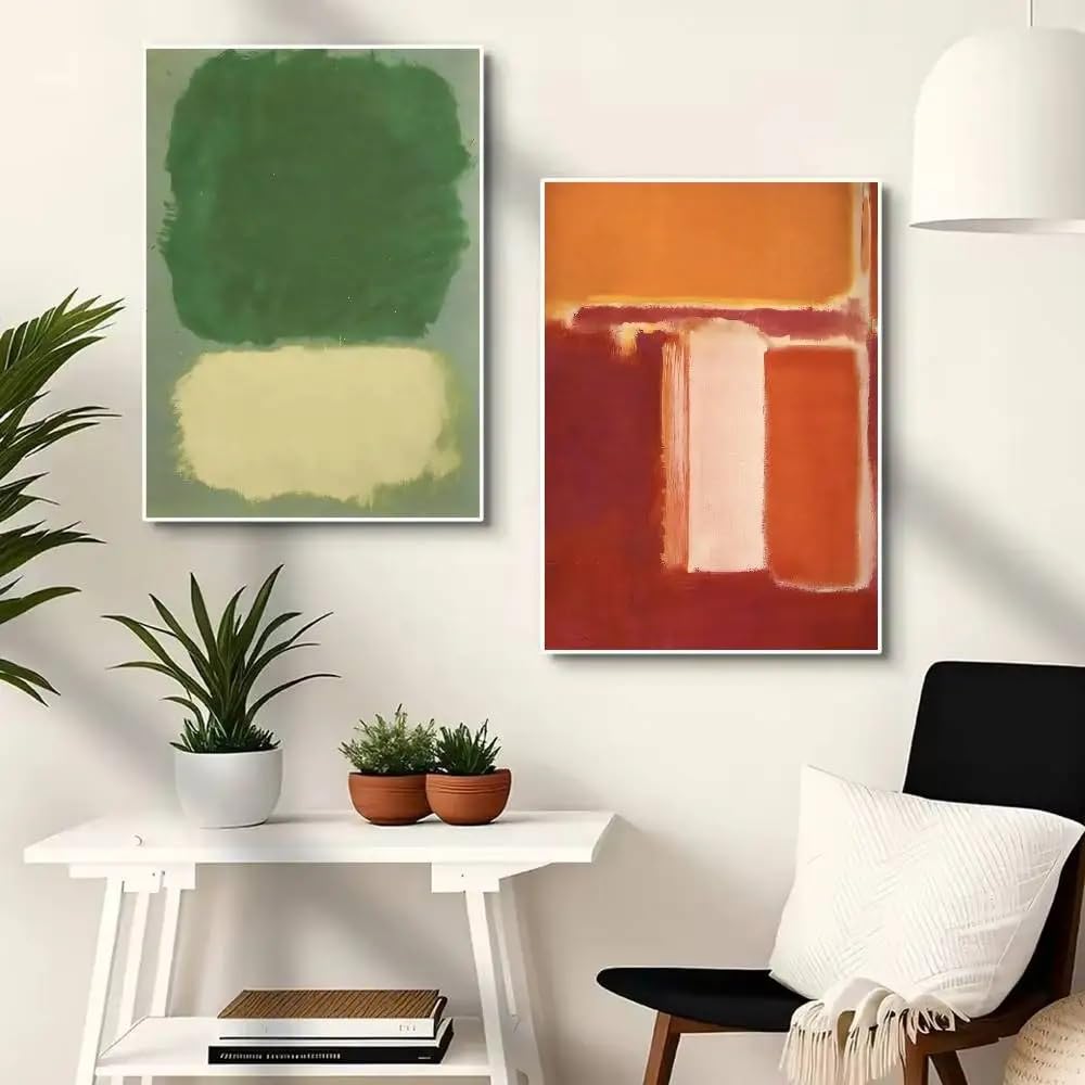 Dittelle Mark Rothko Abstract Art Poster Wall Art Home Decor Living Room Restaurant Kitchen Art Canvas Prints(70x100cm/2PCS Frameless)