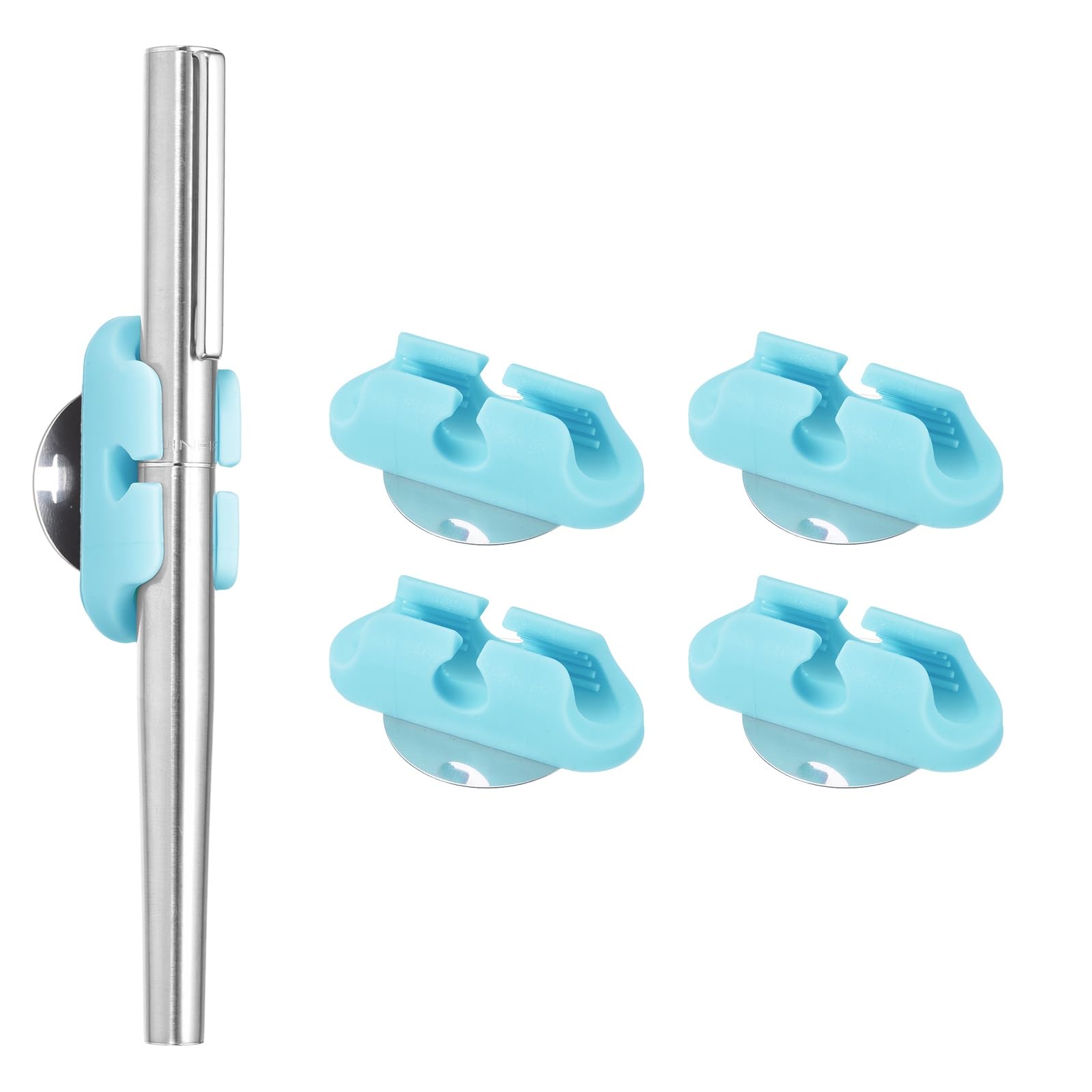 Porte-stylo bleu PATIKIL en silicone à coller sur l'écran pour un bureau épuré
