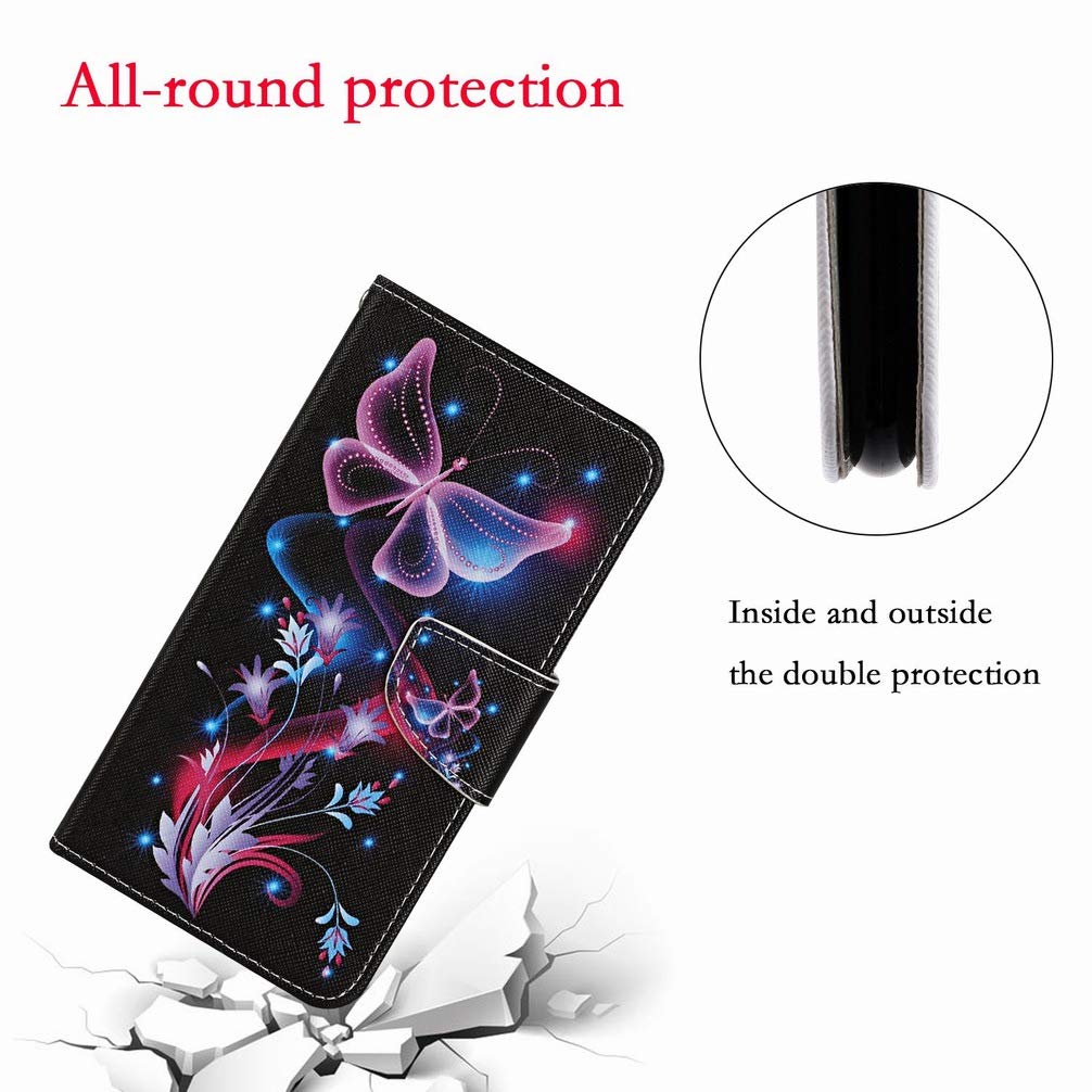 ZCDAYE Custodia Portafoglio Con Cerniera Per Samsung Galaxy S20 - Pelle PU, Chiusura Magnetica, Slot Carte, Cinturino Da Polso E Funzione Stand - Nero