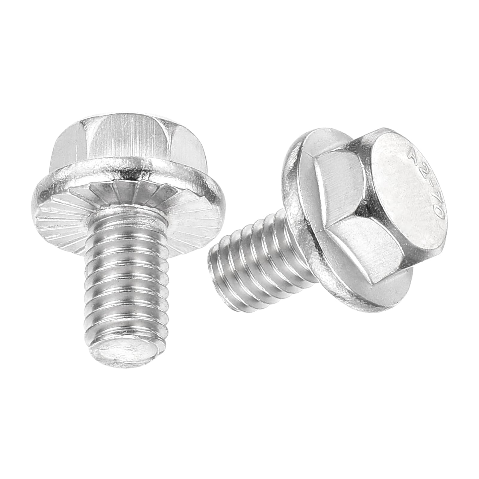 TA-VIGOR 25Pcs M6 x 10mm Hex Serrated Flange Bolts, 304 Stainless Steel Flanged Hex Head Screws for DIY, Machine Tools, Fastener Hardware Applications